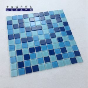 Crystal glass swimming pool Mosaic tile swimming pool bathroom blue background wall pool fish pool wall tile