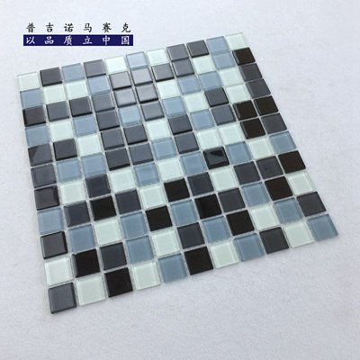 Black grey white crystal glass Mosaic tile translucent
