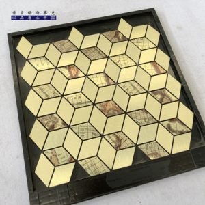 Square Silver Metal Wall Stickers with Brushed Finish