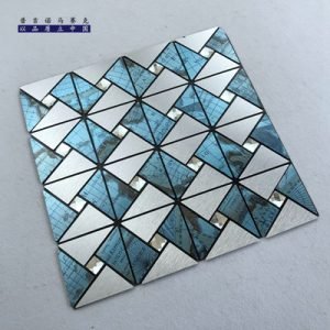 Triangle pair with diamond silver metal Mosaic tile wall adhesive double-sided tape self-adhesive wall sticker