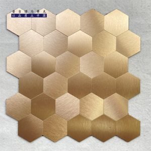 3D Metal Mosaic Wall Tiles with Unique Hexagonal Pattern