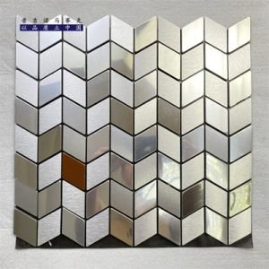 Silver Brushed Metal Mosaic Stickers for Contemporary Wall Decor