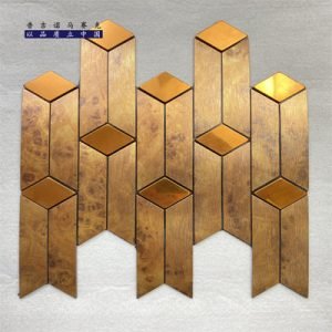3D Mosaic Metal Wall Panels with Textured Hexagonal Design