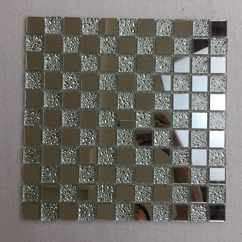 CM-003 Dark Gray and Silver Self-Adhesive Glass Mosaic Tile mosaic tile