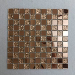 CM-004 Brown and Rose Gold Self-Adhesive Glass Mosaic Tile