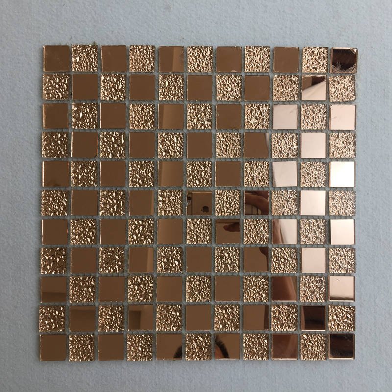 CM-004 Brown and Rose Gold Self-Adhesive Glass Mosaic Tile mosaic tile