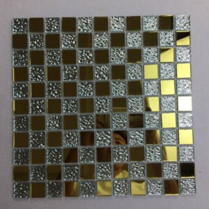CM-005 Bronze and Gold Self-Adhesive Glass Mosaic Tile