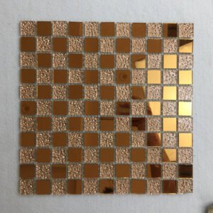 CM-008 Brown and Gold Self-Adhesive Glass Mosaic Tile