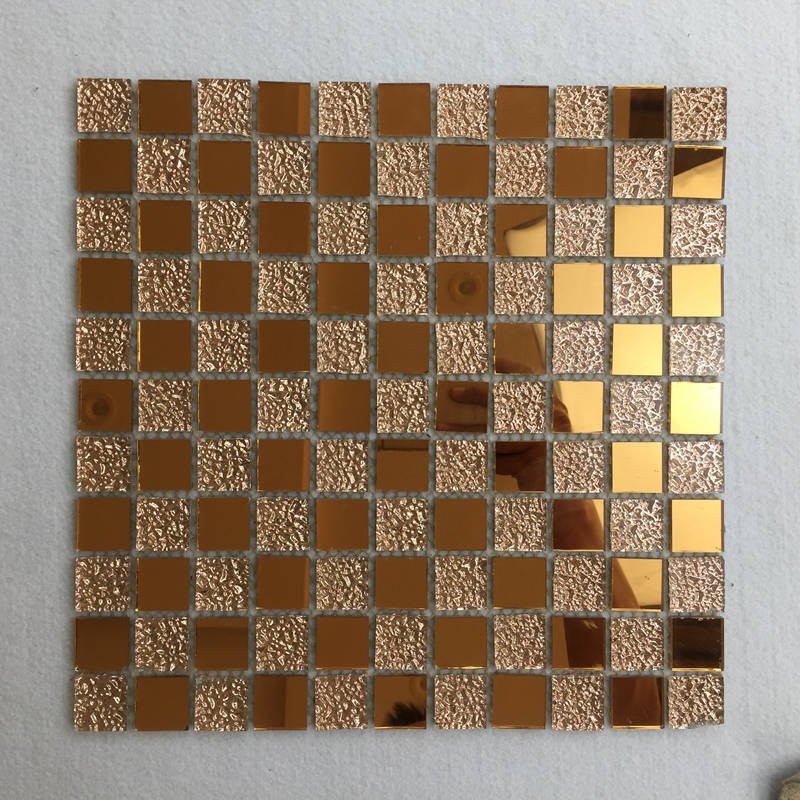 CM-008 Brown and Gold Self-Adhesive Glass Mosaic Tile mosaic tile