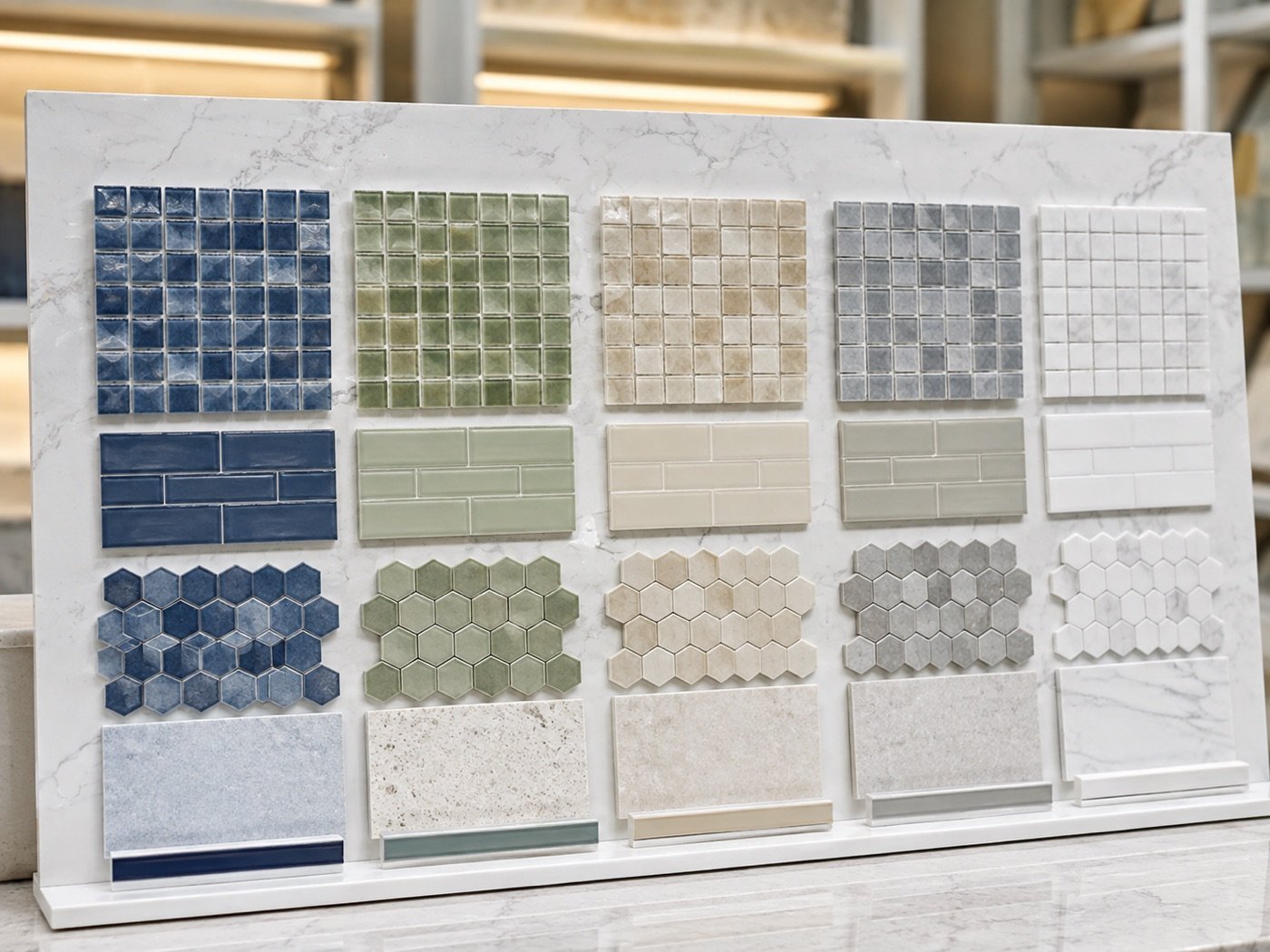 Custom mosaic color sample boards