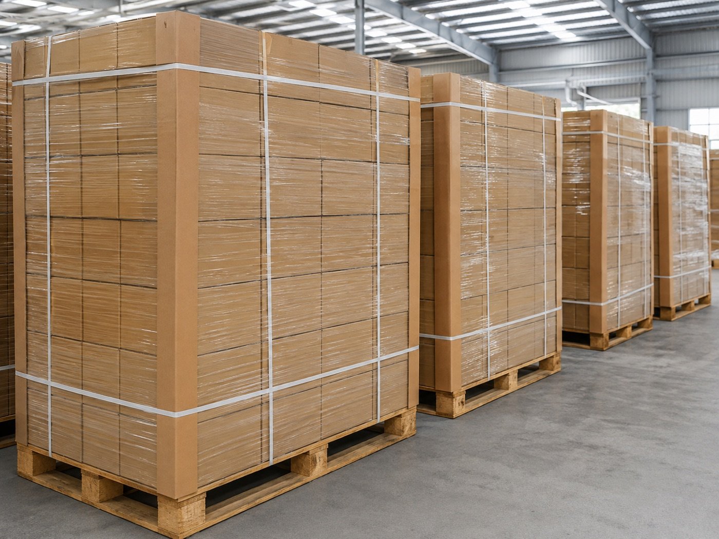 Export ready pallets of mosaic tile cartons