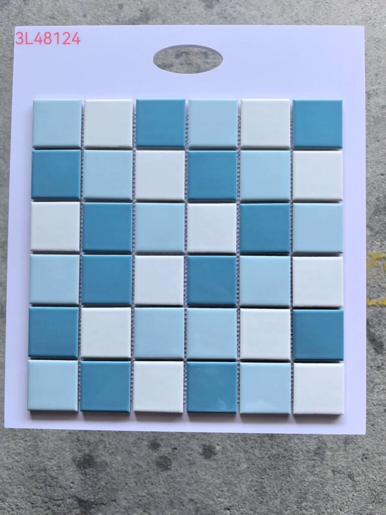 CM-CE-010 Blue & White Mix Ceramic Mosaic Tile mosaic tile