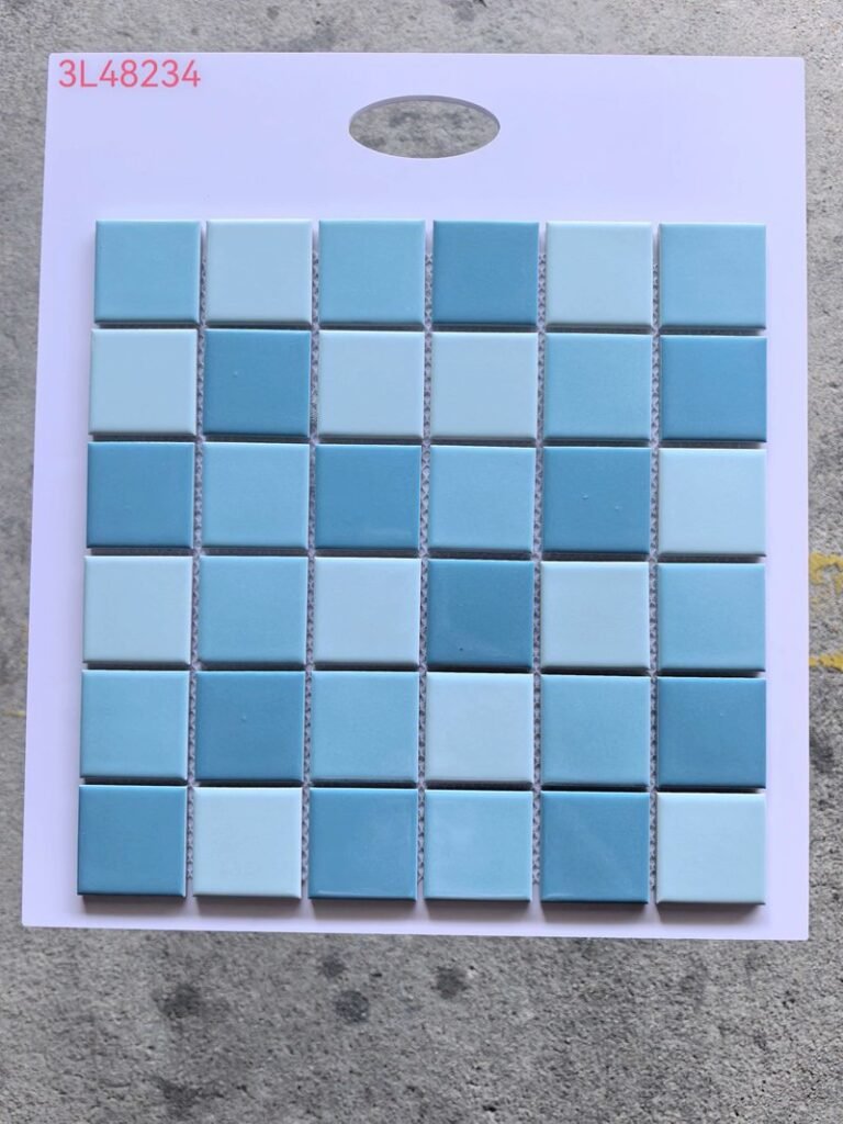 CM-CE-011 Blue & White Mix Ceramic Mosaic Tile mosaic tile