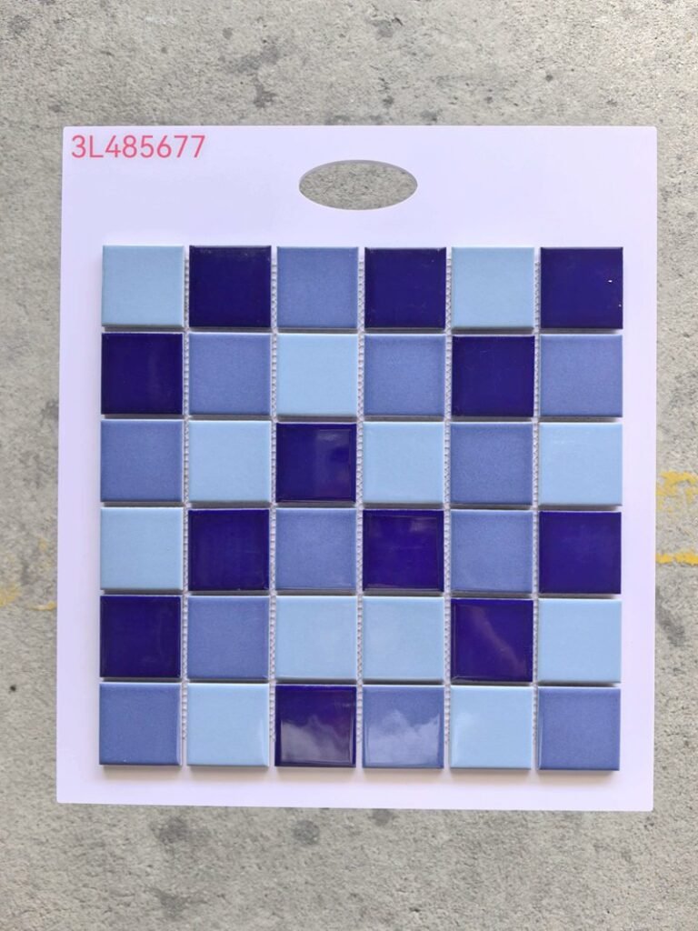 CM-CE-016 Navy Blue & White Mix Ceramic Mosaic Tile mosaic tile