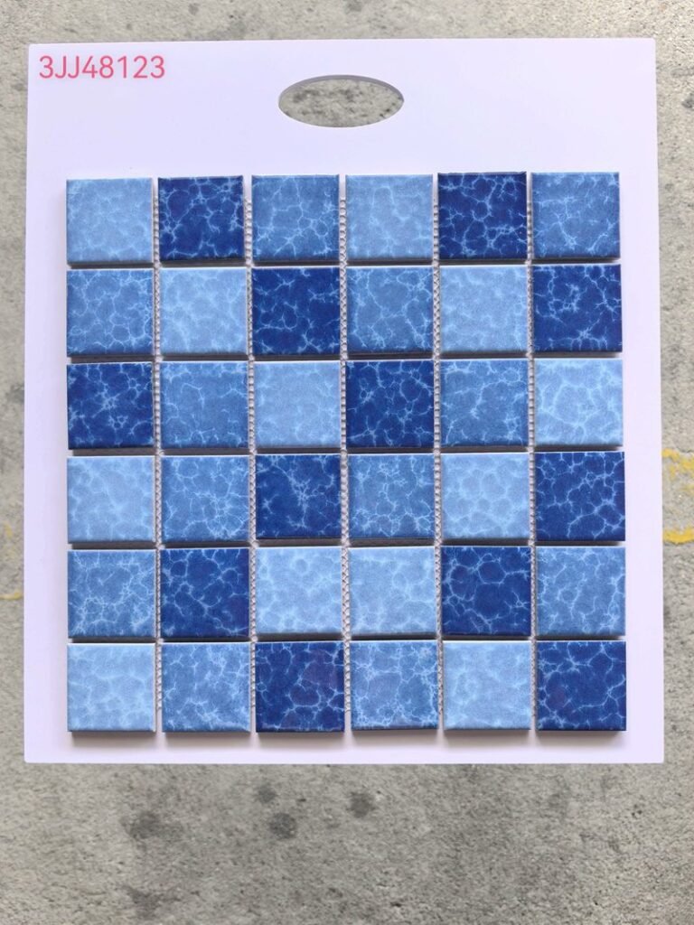 CM-CE-024 Blue & White Checker Ceramic Mosaic Tile mosaic tile
