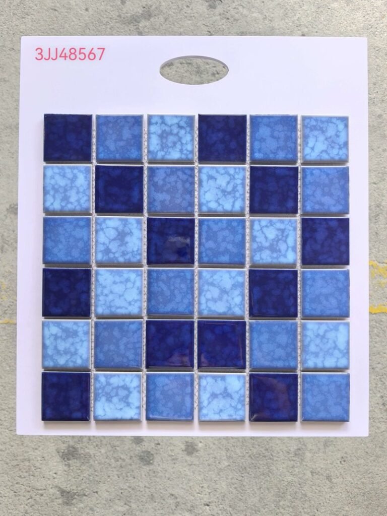CM-CE-027 Navy & White Mix Ceramic Mosaic Tile mosaic tile