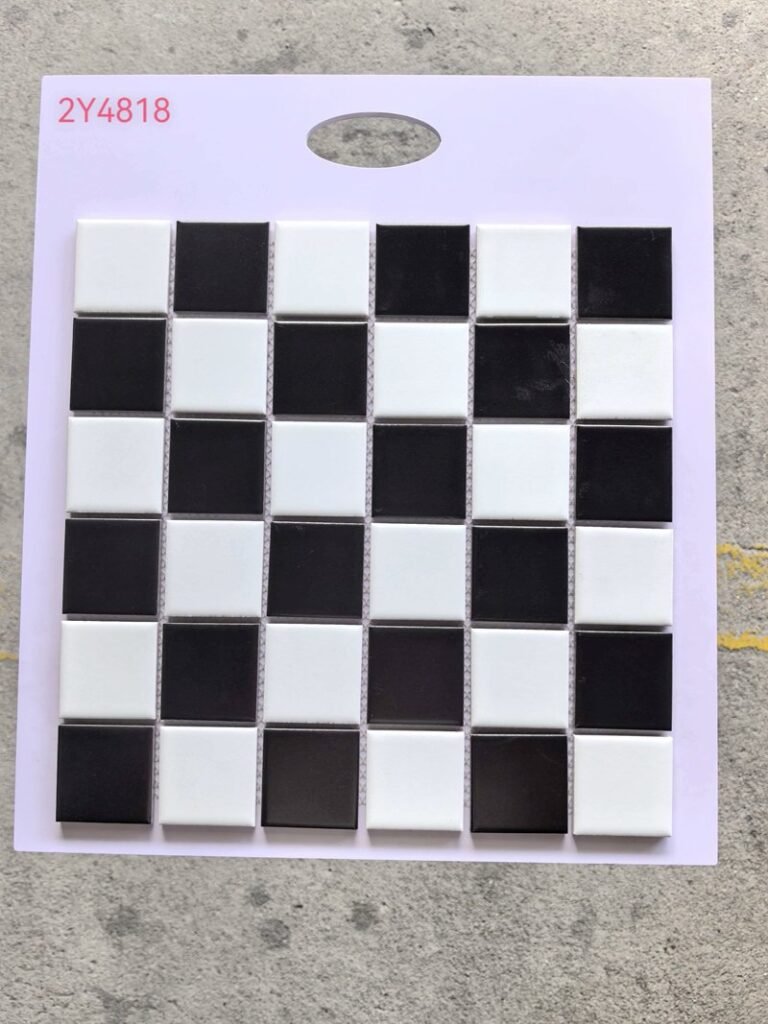 CM-CE-069 Black & White Checker Ceramic Mosaic Tile mosaic tile
