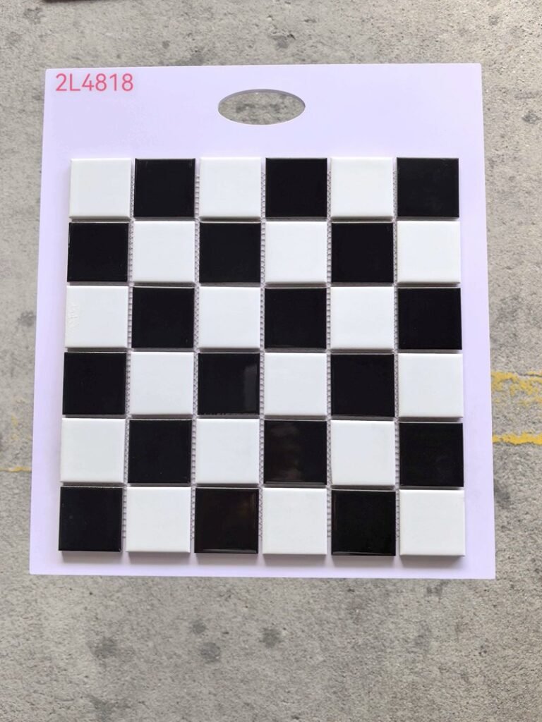 CM-CE-070 Black & White Checker Ceramic Mosaic Tile mosaic tile
