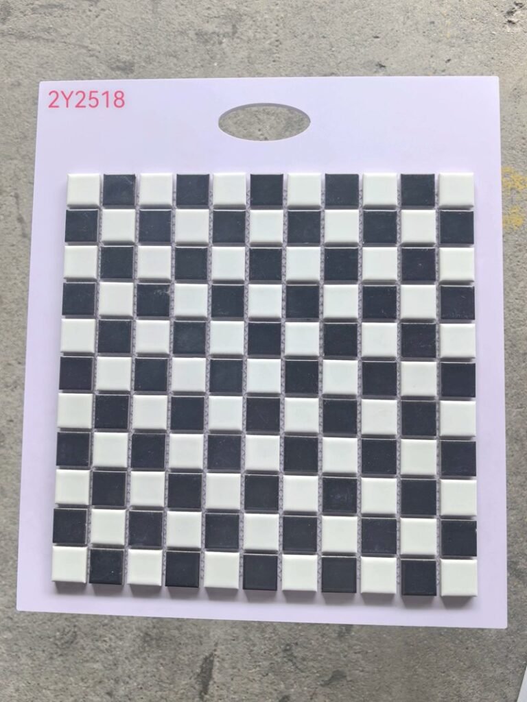 CM-CE-100 Black & White Checker Ceramic Mosaic Tile mosaic tile