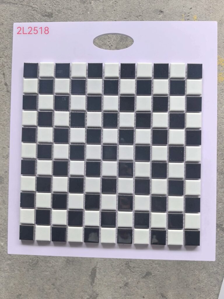 CM-CE-101 Black & White Checker Ceramic Mosaic Tile mosaic tile