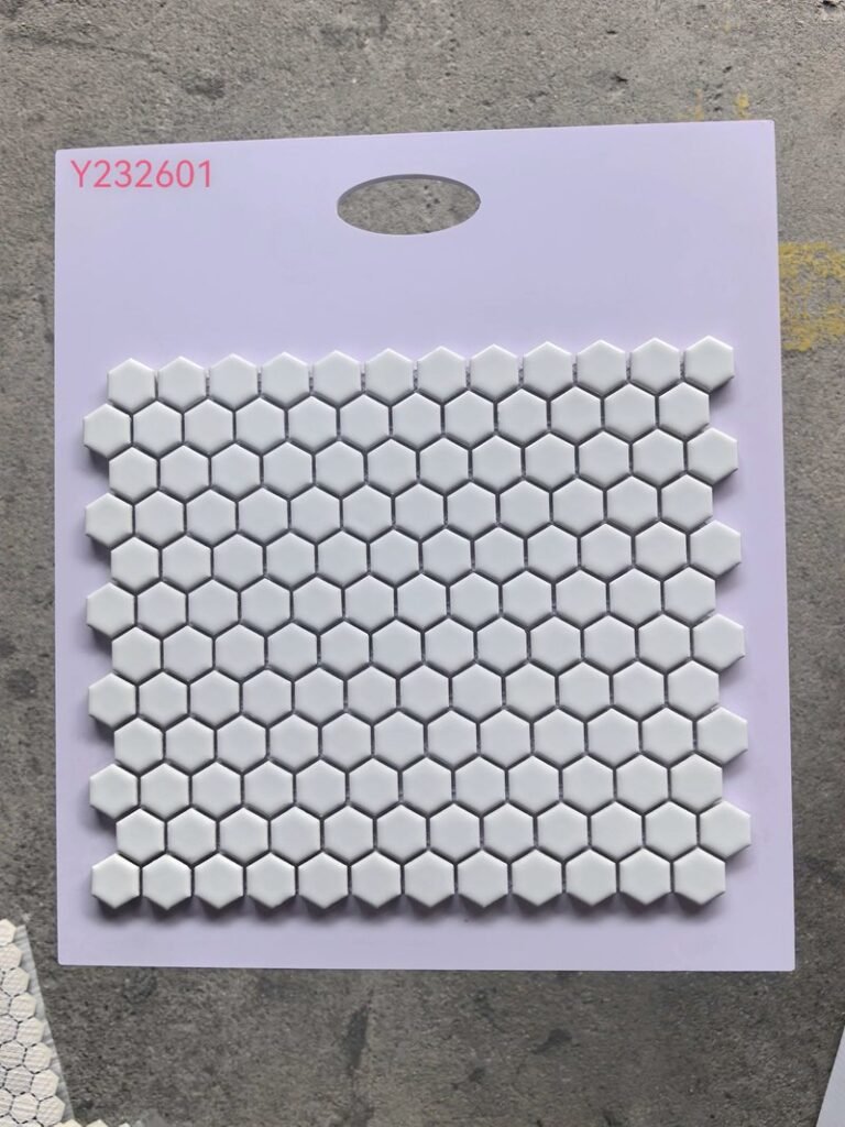 CM-CE-112 White Hexagon Ceramic Mosaic Tile mosaic tile