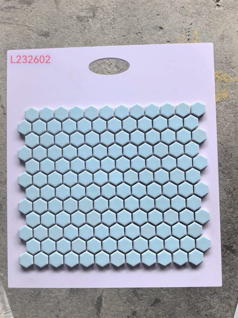 CM-CE-113 Light Blue Hexagon Ceramic Mosaic Tile mosaic tile