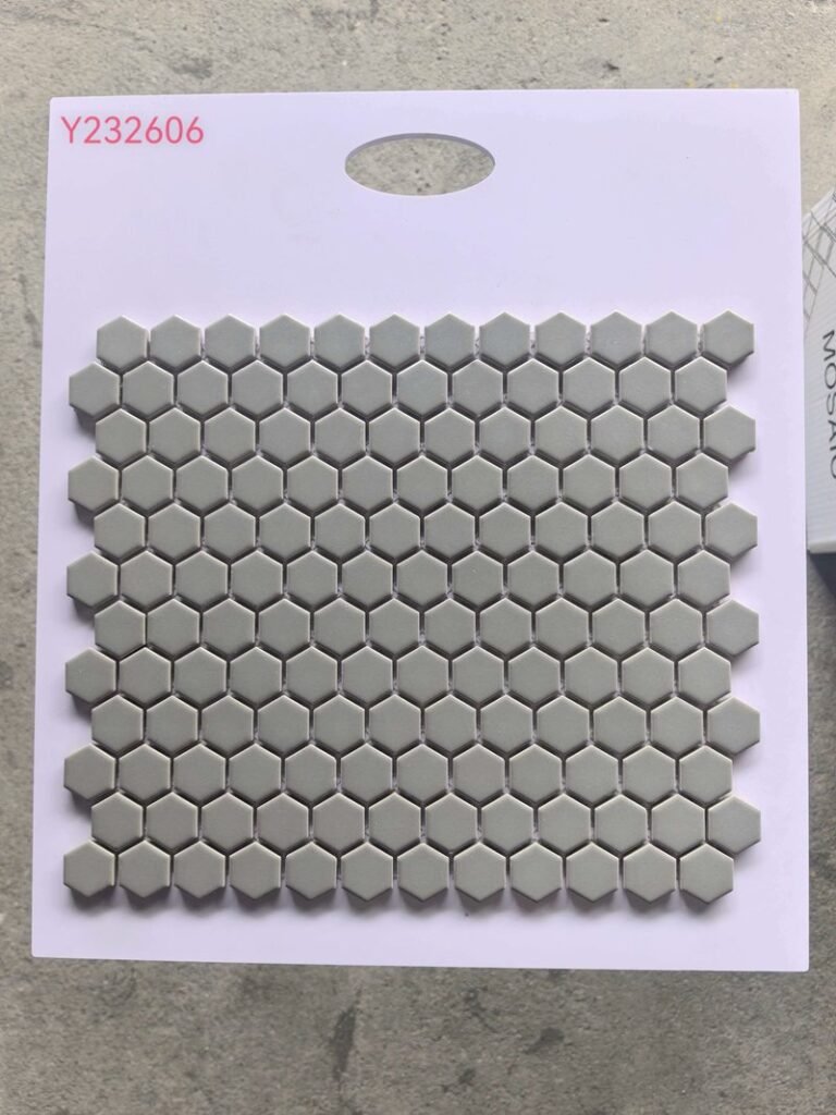 CM-CE-116 Taupe Grey Hexagon Ceramic Mosaic Tile mosaic tile