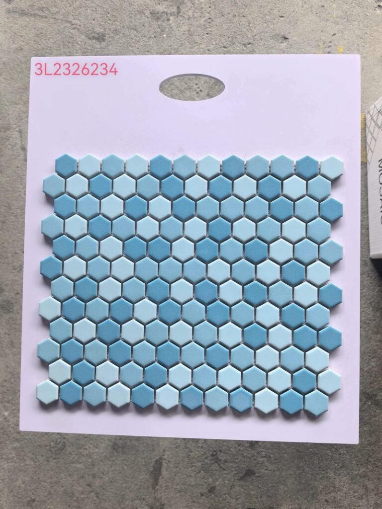 CM-CE-119 Light Blue Hexagon Ceramic Mosaic Tile mosaic tile