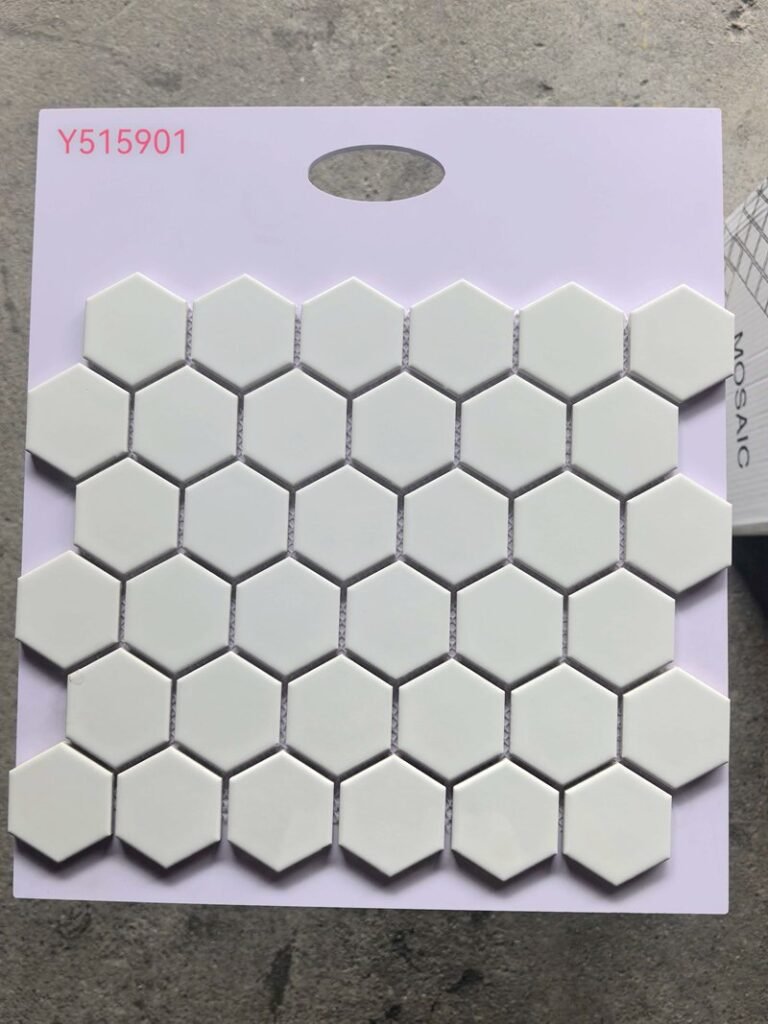 CM-CE-120 White Hexagon Ceramic Mosaic Tile mosaic tile