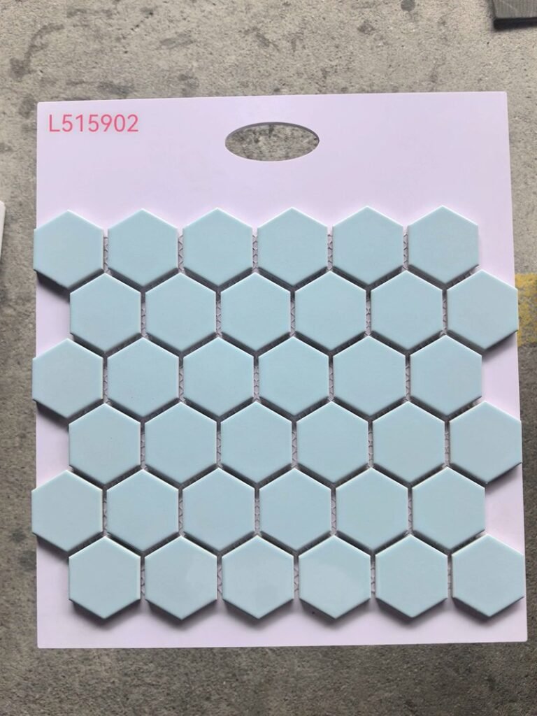 CM-CE-122 Sage Green Hexagon Ceramic Mosaic Tile mosaic tile