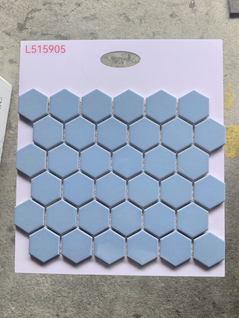 CM-CE-125 Light Blue Hexagon Ceramic Mosaic Tile mosaic tile
