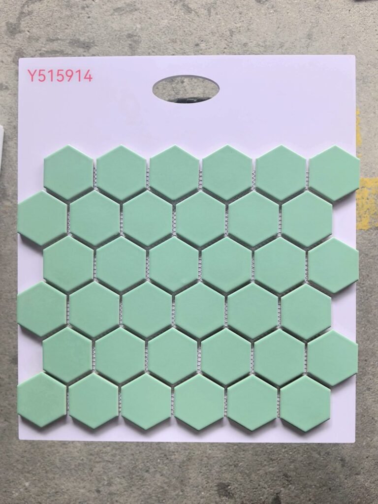CM-CE-130 Seafoam Green Hexagon Ceramic Mosaic Tile mosaic tile