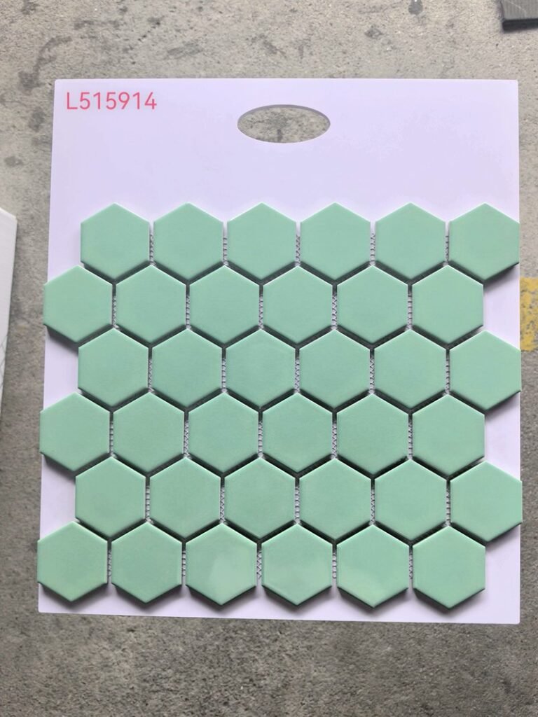 CM-CE-131 Mint Green Hexagon Ceramic Mosaic Tile mosaic tile