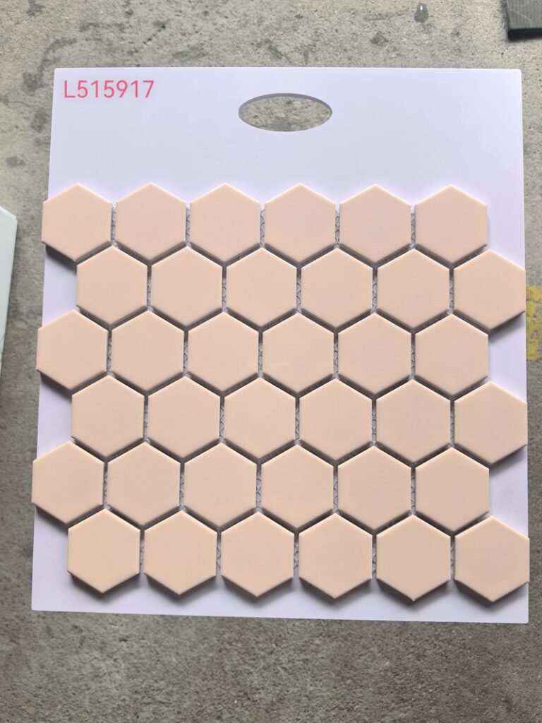 CM-CE-132 Blush Pink Hexagon Ceramic Mosaic Tile mosaic tile