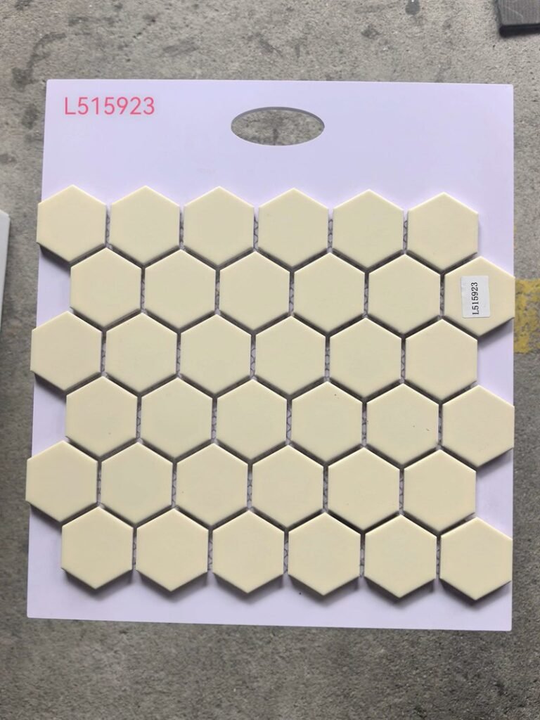 CM-CE-133 Cream Ivory Hexagon Ceramic Mosaic Tile mosaic tile
