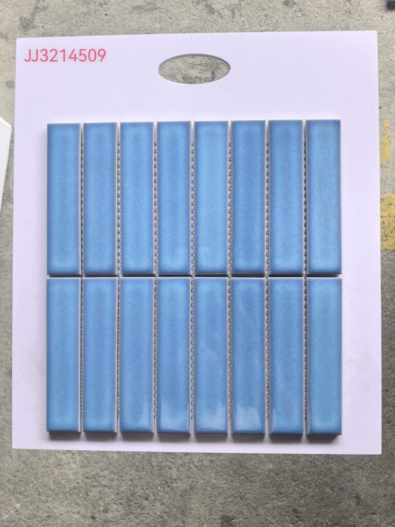CM-CE-139 Medium Blue Strip Ceramic Mosaic Tile mosaic tile