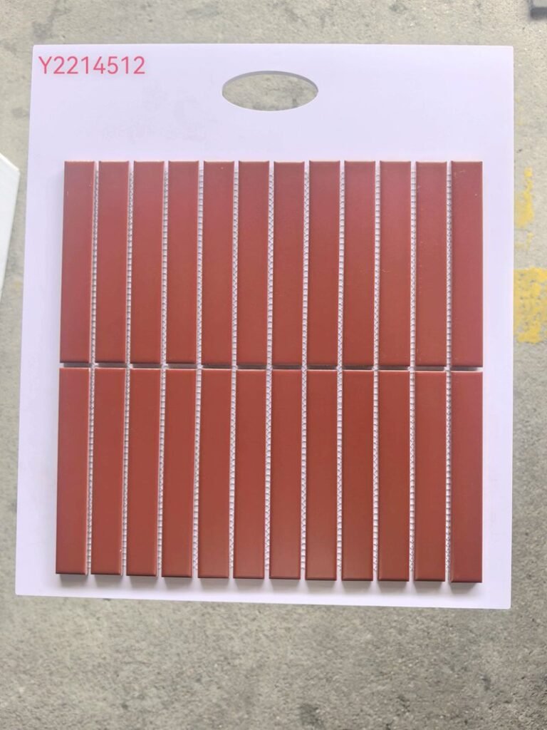 CM-CE-144 Terracotta Red Strip Ceramic Mosaic Tile mosaic tile