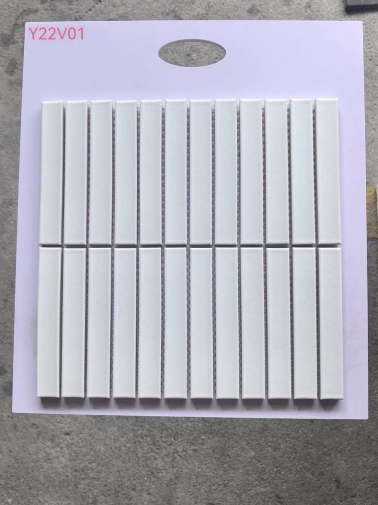 CM-CE-156 Light Grey Strip Ceramic Mosaic Tile mosaic tile