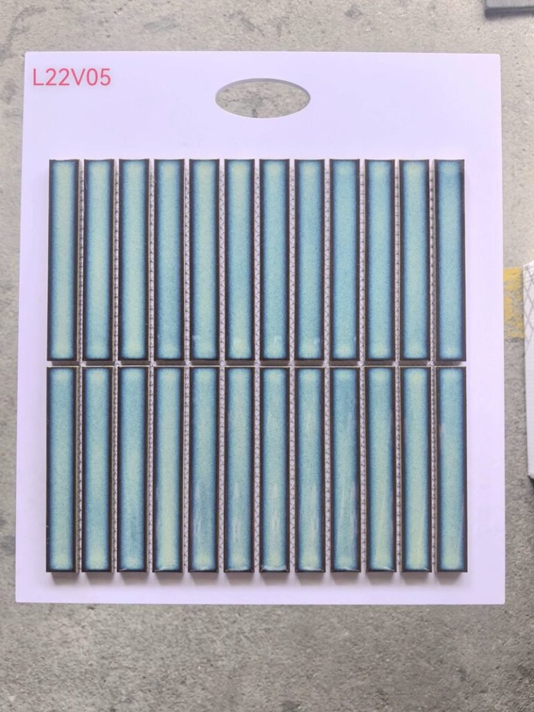 CM-CE-157 Grey Green Strip Ceramic Mosaic Tile mosaic tile