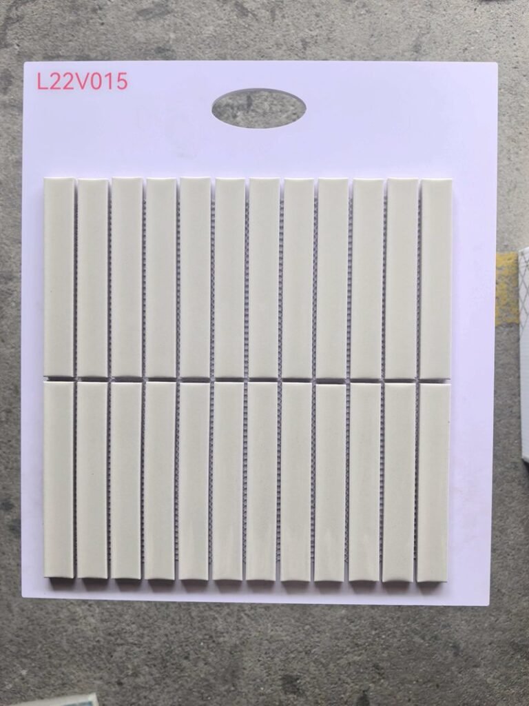 CM-CE-158 Beige Cream Strip Ceramic Mosaic Tile mosaic tile
