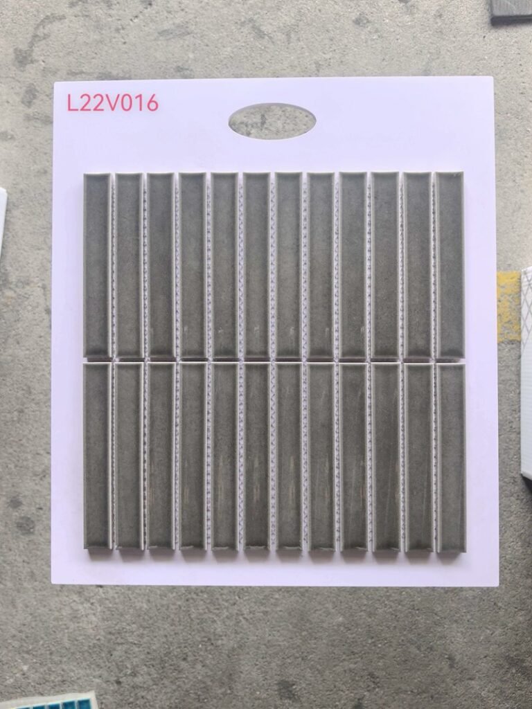 CM-CE-159 Brown Grey Strip Ceramic Mosaic Tile mosaic tile