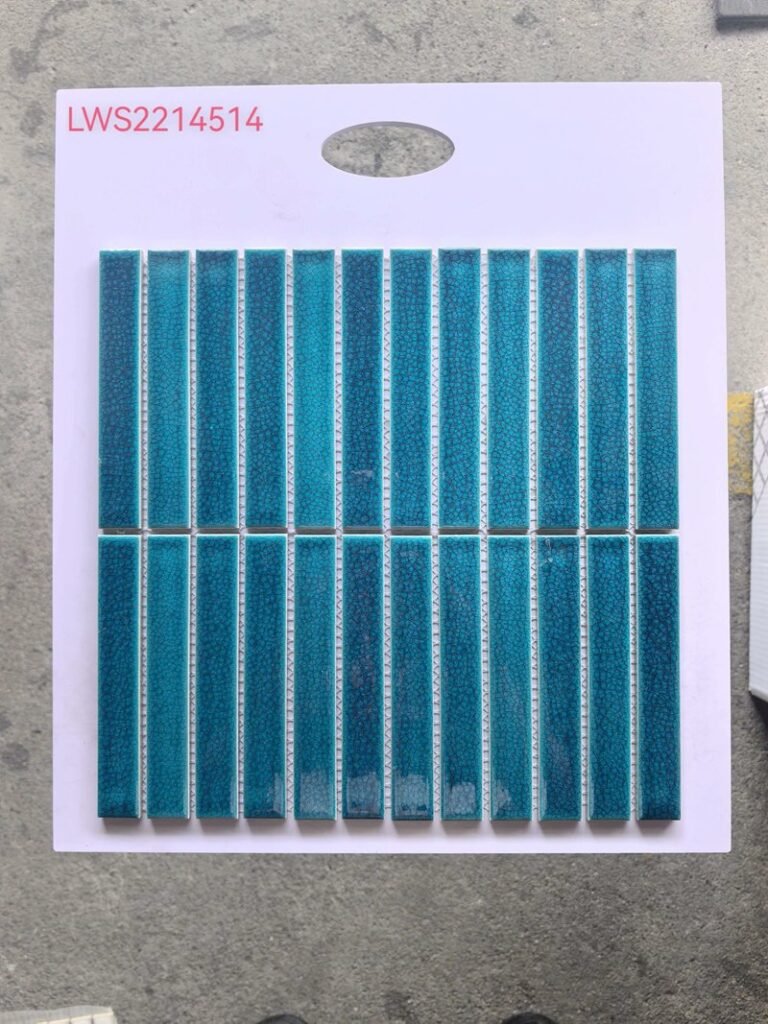 CM-CE-160 Teal Blue Strip Ceramic Mosaic Tile mosaic tile