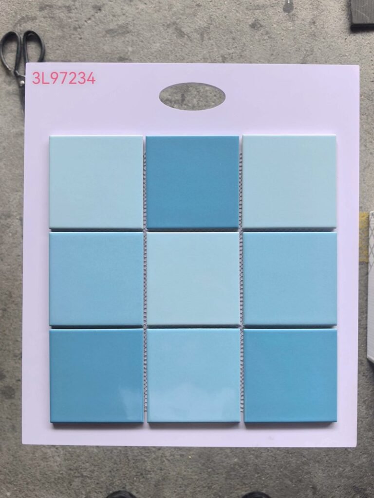 CM-CE-177 Blue Mix Large Format Ceramic Mosaic Tile mosaic tile