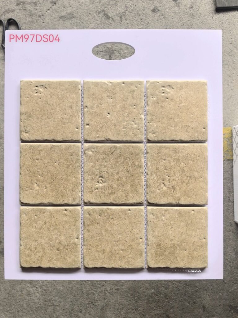 CM-CE-184 Golden Tan Stone Large Format Ceramic Mosaic Tile mosaic tile