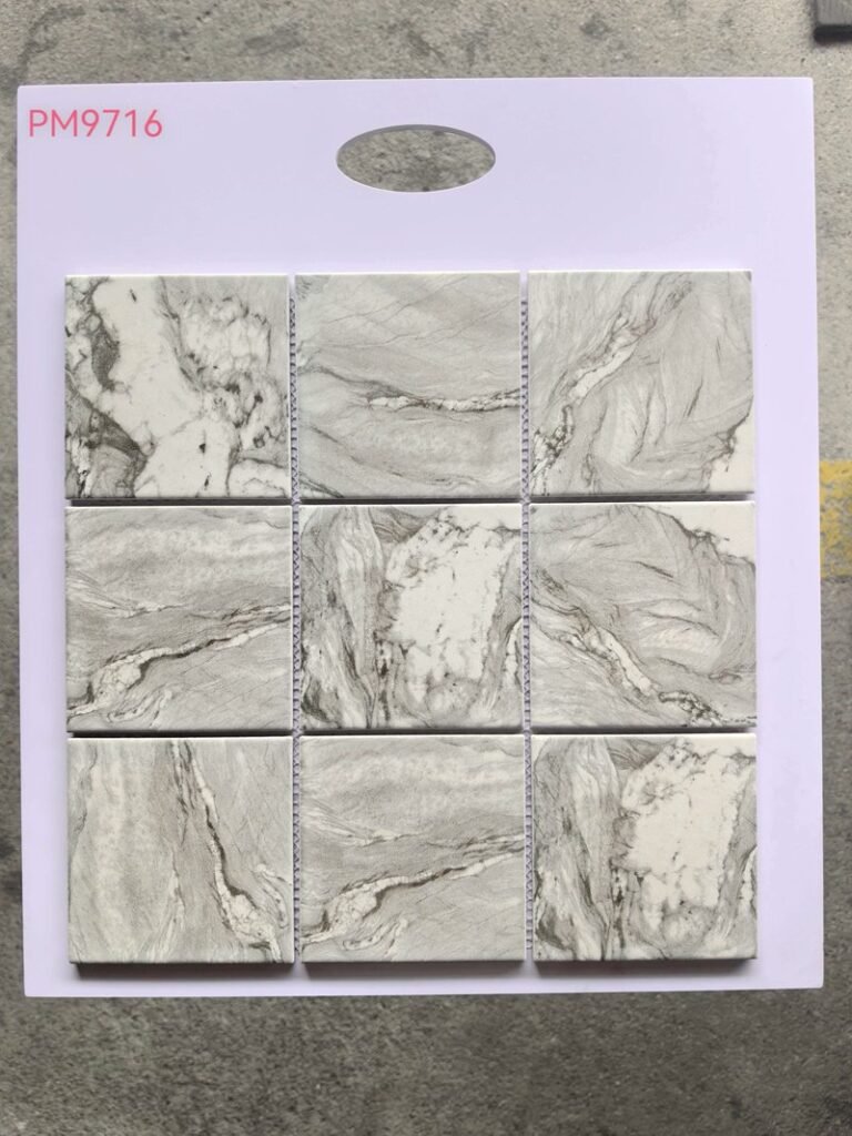 CM-CE-192 White Grey Marble Large Format Ceramic Mosaic Tile mosaic tile