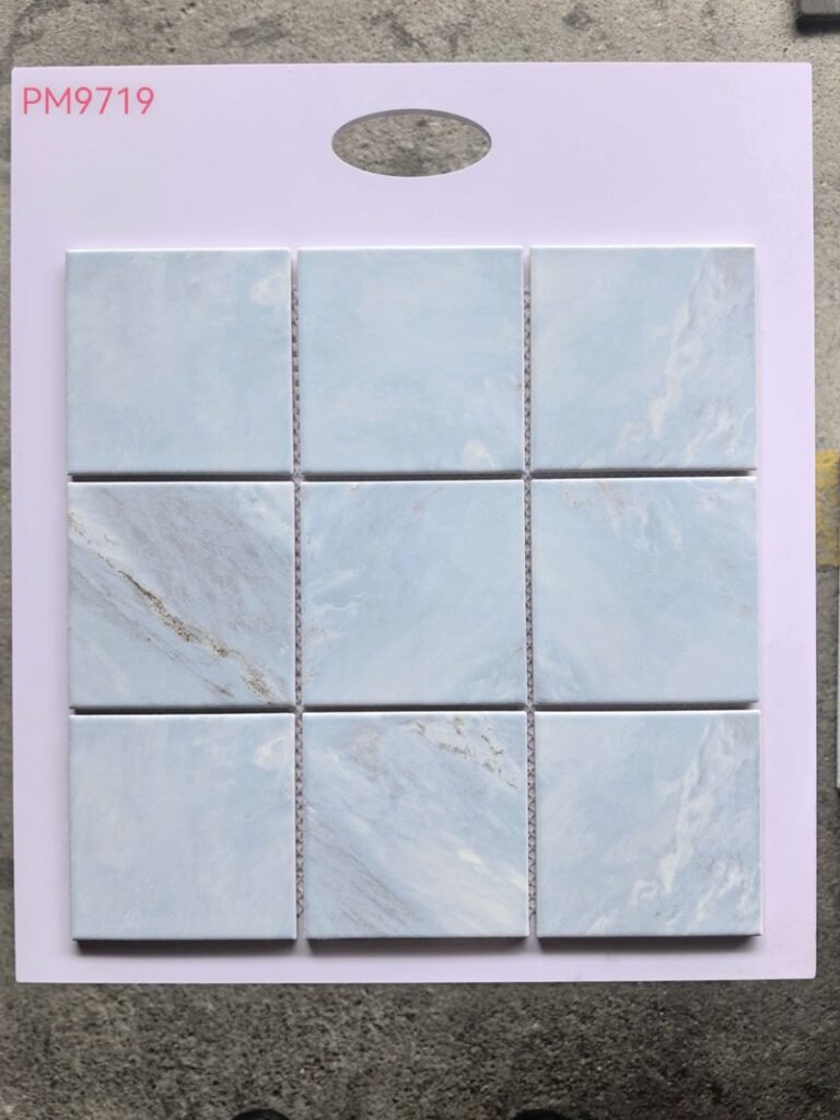 CM-CE-194 Light Blue Marble Large Format Ceramic Mosaic Tile mosaic tile
