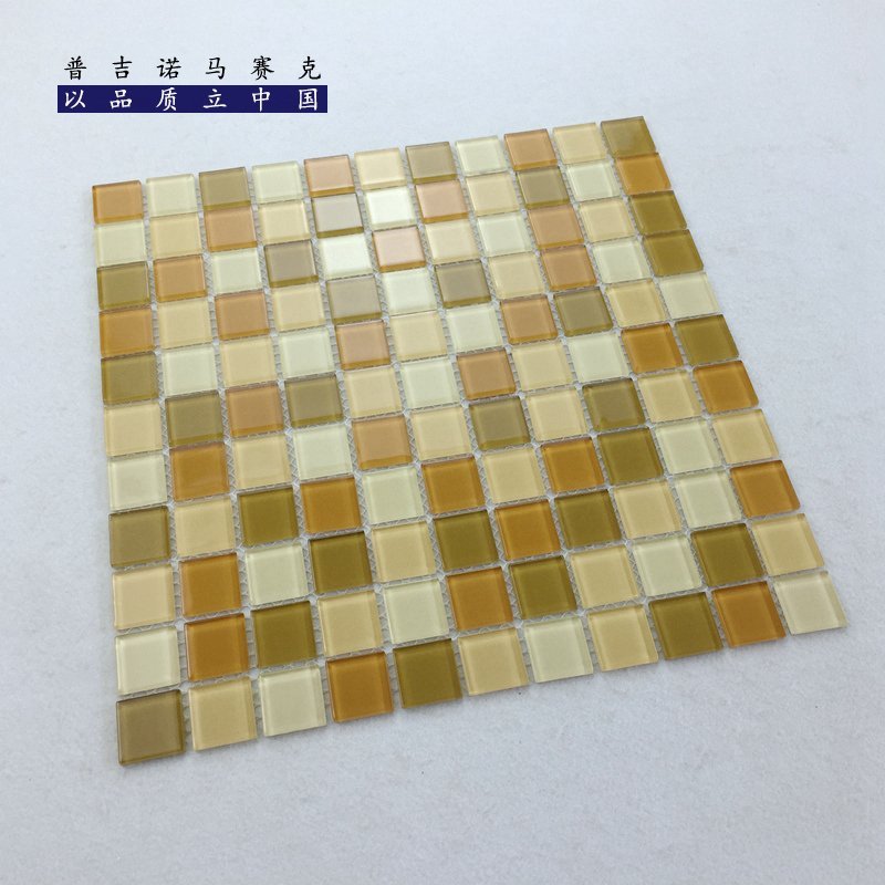 CM-CR-005 Gold Amber Mix Crystal Glass Mosaic Tile mosaic tile