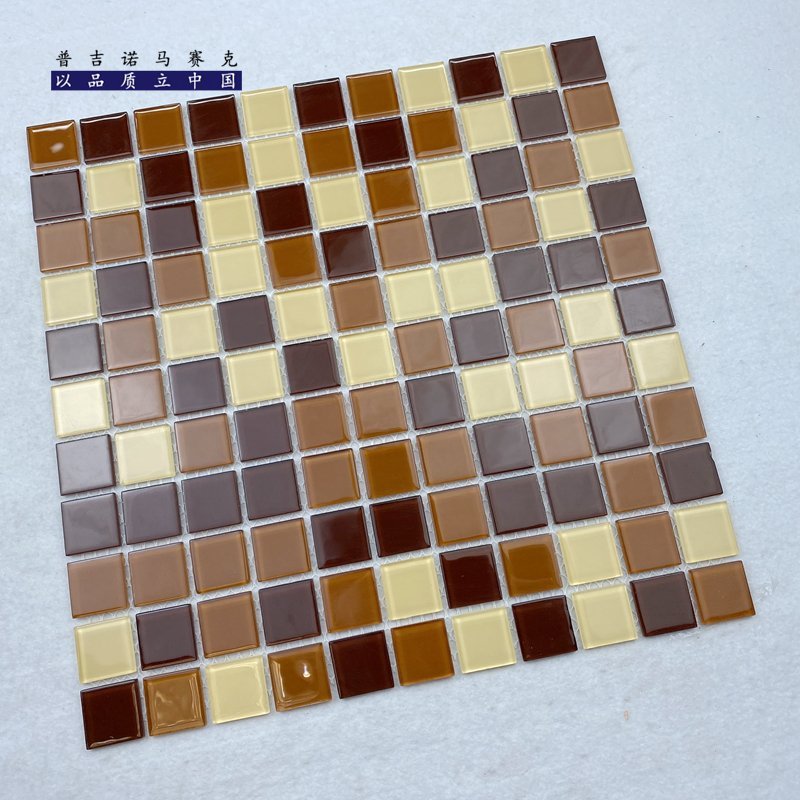 CM-CR-023 Brown Beige Mix Crystal Glass Mosaic Tile mosaic tile