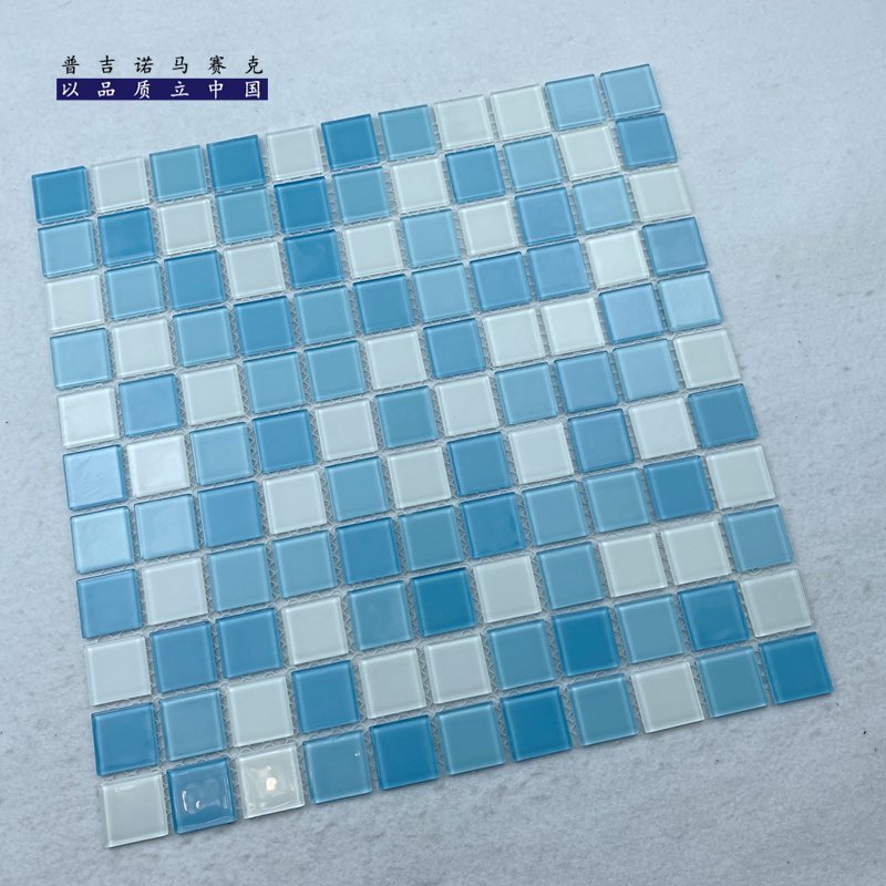 CM-CR-030 Soft Blue Mix Crystal Glass Mosaic Tile mosaic tile