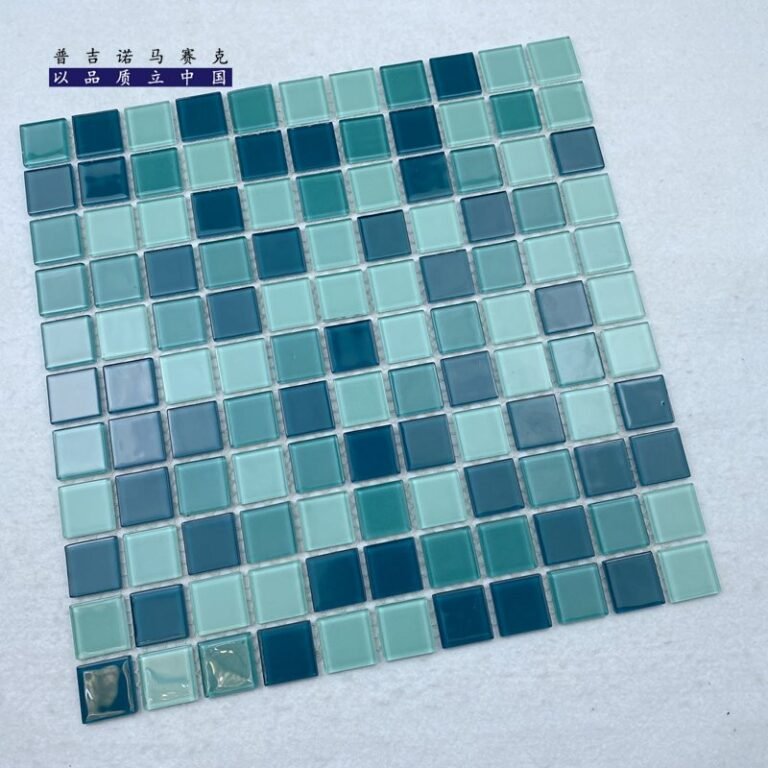 CM-CR-031 Teal Green Mix Crystal Glass Mosaic Tile mosaic tile